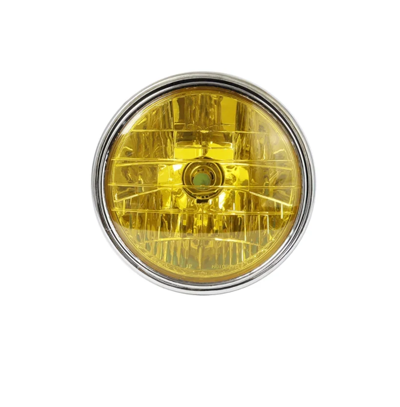 For Honda CB Series 7 Inch 35W Universal Motorcycle Headlight Yellow Crystal Glass Clear Lens Beam Round LED HeadLamp