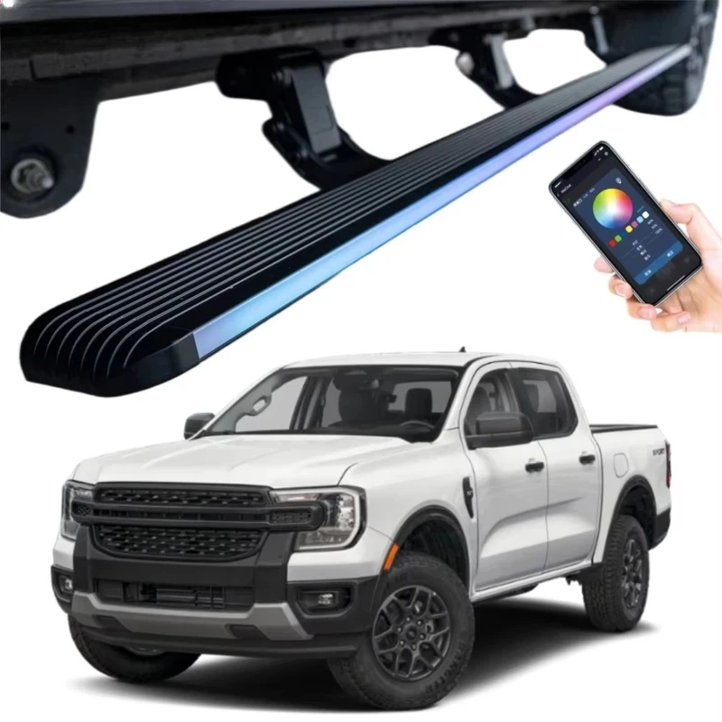2022 2024 2026 New Next Gen Ranger T9 Raptor Wild Track Pickup Truck Black Power Running Boards Electric Side Steps