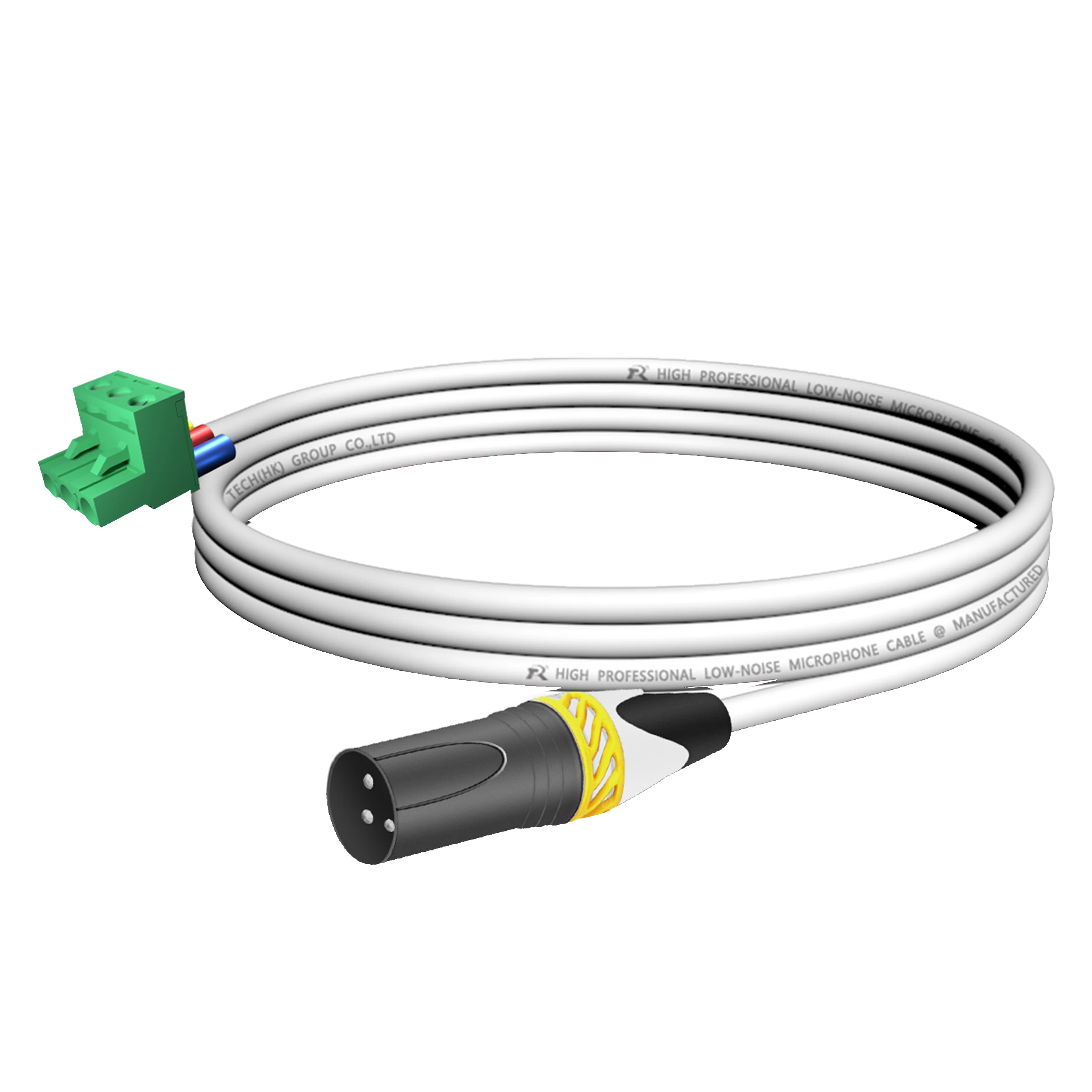 1 Stück Phoenix-zu-XLR-Audiokabel, Abgeschirmtes Kabel mit XLR-Stecker/Buchse und Gelber Rutschfester Zugentlastung – Detail 10