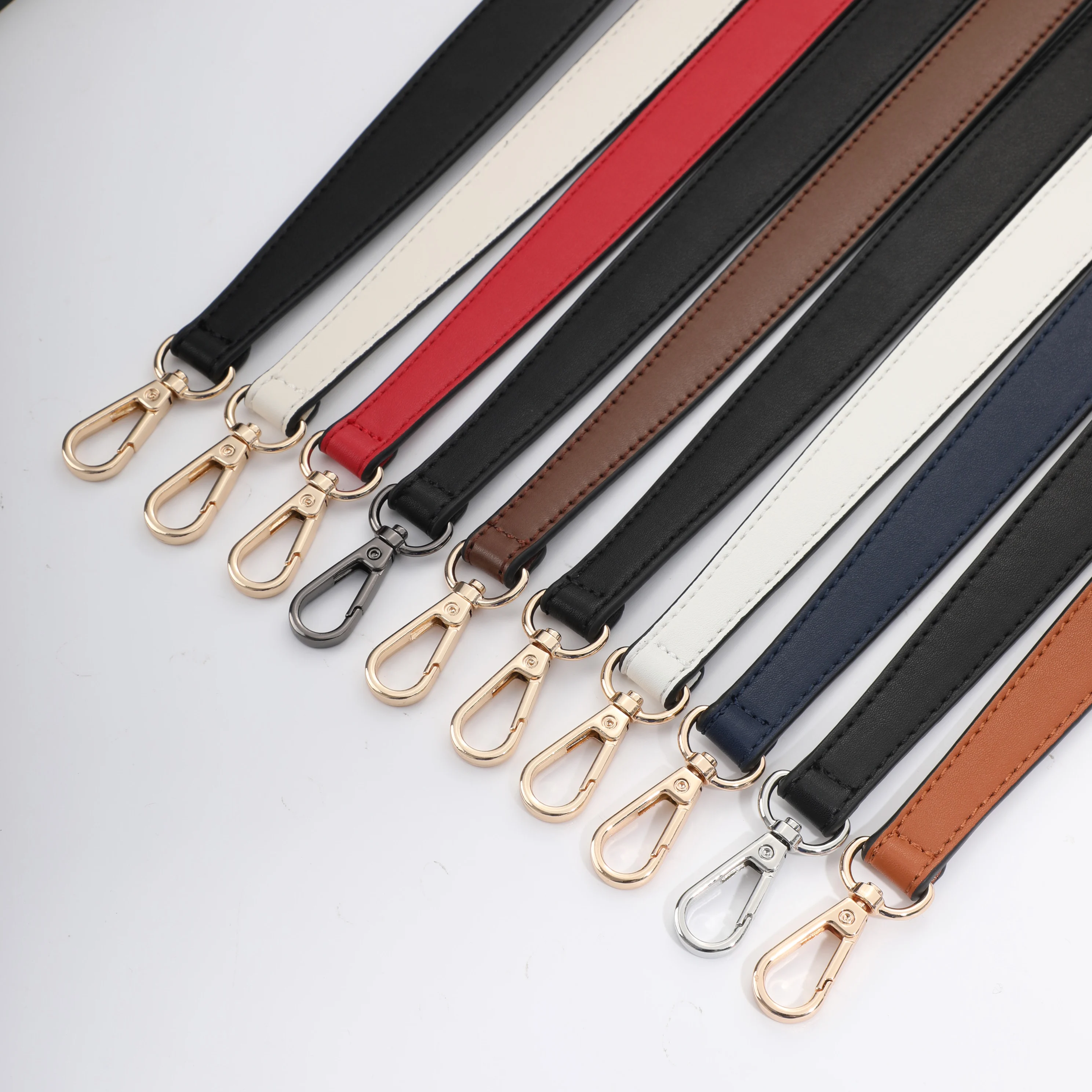 100% Genuine Leather Bag Strap Handbags Handles For Handbag Short Bag Strap Purse Strap Golden Buckle Replacement Bag Belt Band