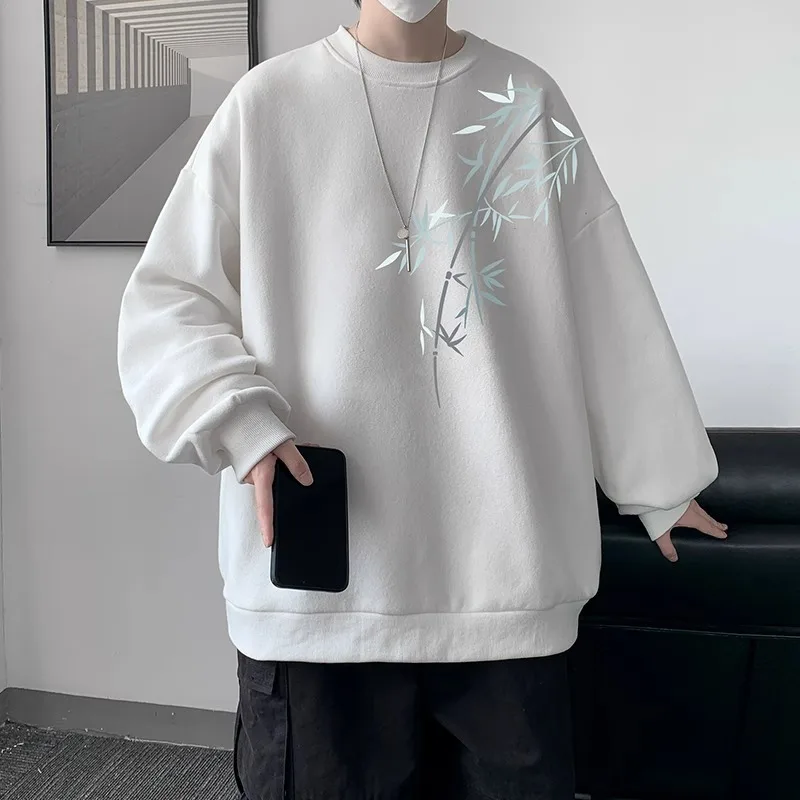 

Мужская облегающая толстовка с круглым вырезом, легкая, белая, верхняя одежда, осень-зима, большие размеры, удобный хлопок