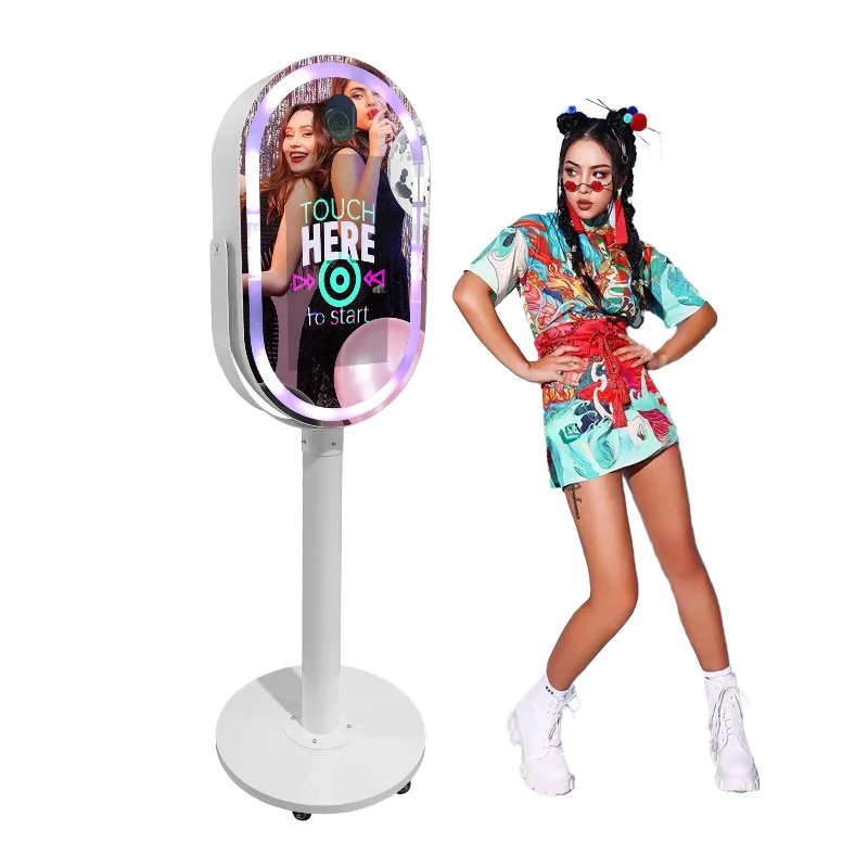 

Hot Sale Round Mirror Photo Booth Oval Mirror Photo Booth For Sale