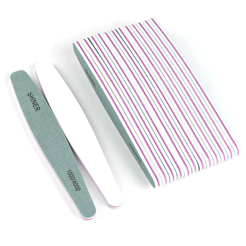 Wholesale Teardrop 1000/4000 Grit Double Sided Sponge Nail Buffer 20/50 Pcs Gray Green Fine Sand Nail Sponge for Smoothing