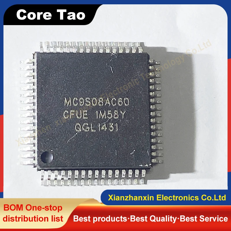 1pcs/lot  MC9S08AC60CFUE MC9S08AC60 QFP64 Microcontroller IC chips in stock