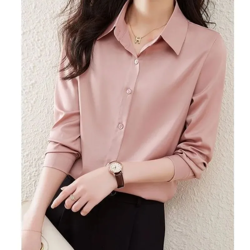 

Color Short Sleeve Silk Blouse Women's New Style Shirt