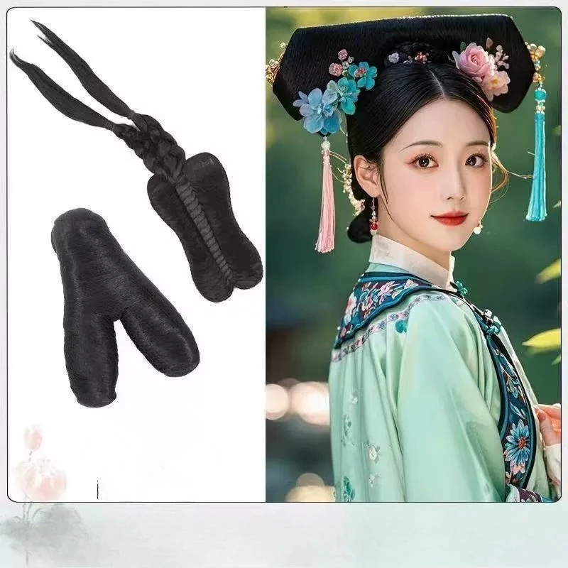 Qing Dynasty Empress Qi Tou Swallow Headwear Queen Hair Accessories Funny Party Dress Up Halloween Cosplay Accessories