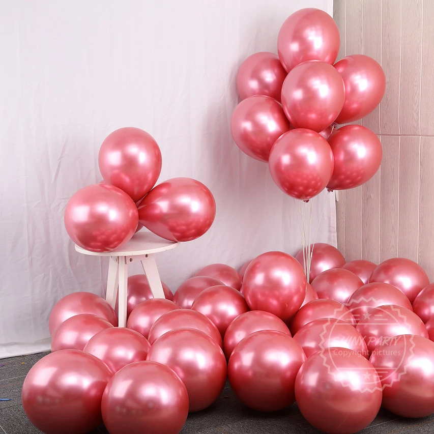 12inch 20pcs/set Chrome Metal Balloon Transparent Sequin Latex Balloons Wedding Decoration Birthday Party Festival Scene Layout view 3