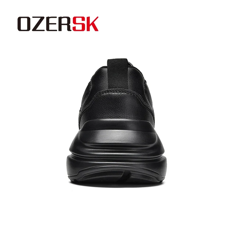 OZERSK 2024 New Couple Spring Boots Lace Up Non-Slip High Quality PU Leather Fashion Comfortable Casual Handmade Platform Boots