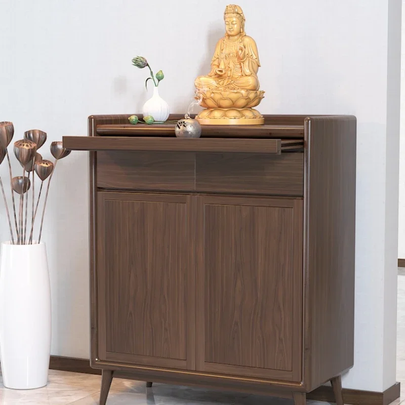 Home Modern Style New Chinese Buddha Table Altar Incense Burner Table Prayer Altar Table Table Solid Wood Buddha Table