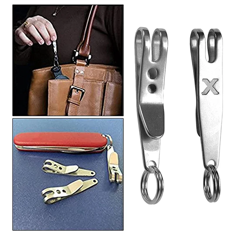 

ABRS-20X Multi-Purpose Clip Keychains Suspension Clip Tool With Carabiner Perfect For Hanging EDC Tools, Flashlights Etc.