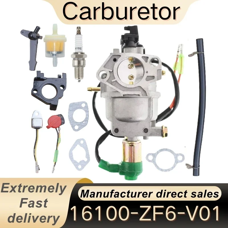 

Carburetor for Honda GX340 11HP GX390 13HP Engine with Spark Plug Air Filter Charging Kit 16100-ZF6-V01 Generator Carb