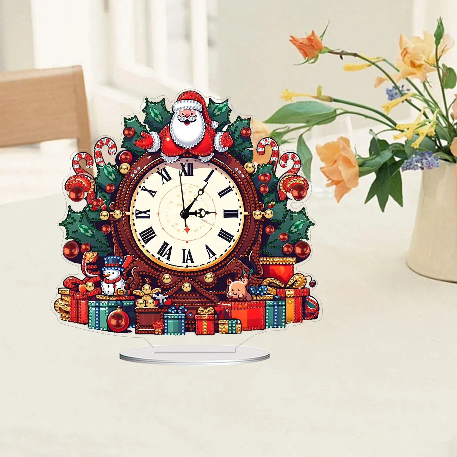 HOMFUN 5D DIY Special Shape Diamond Painting Desk Ornament Handmade Clock Kit Santa Claus Embroidery Home Decor Christmas Gift - view 4