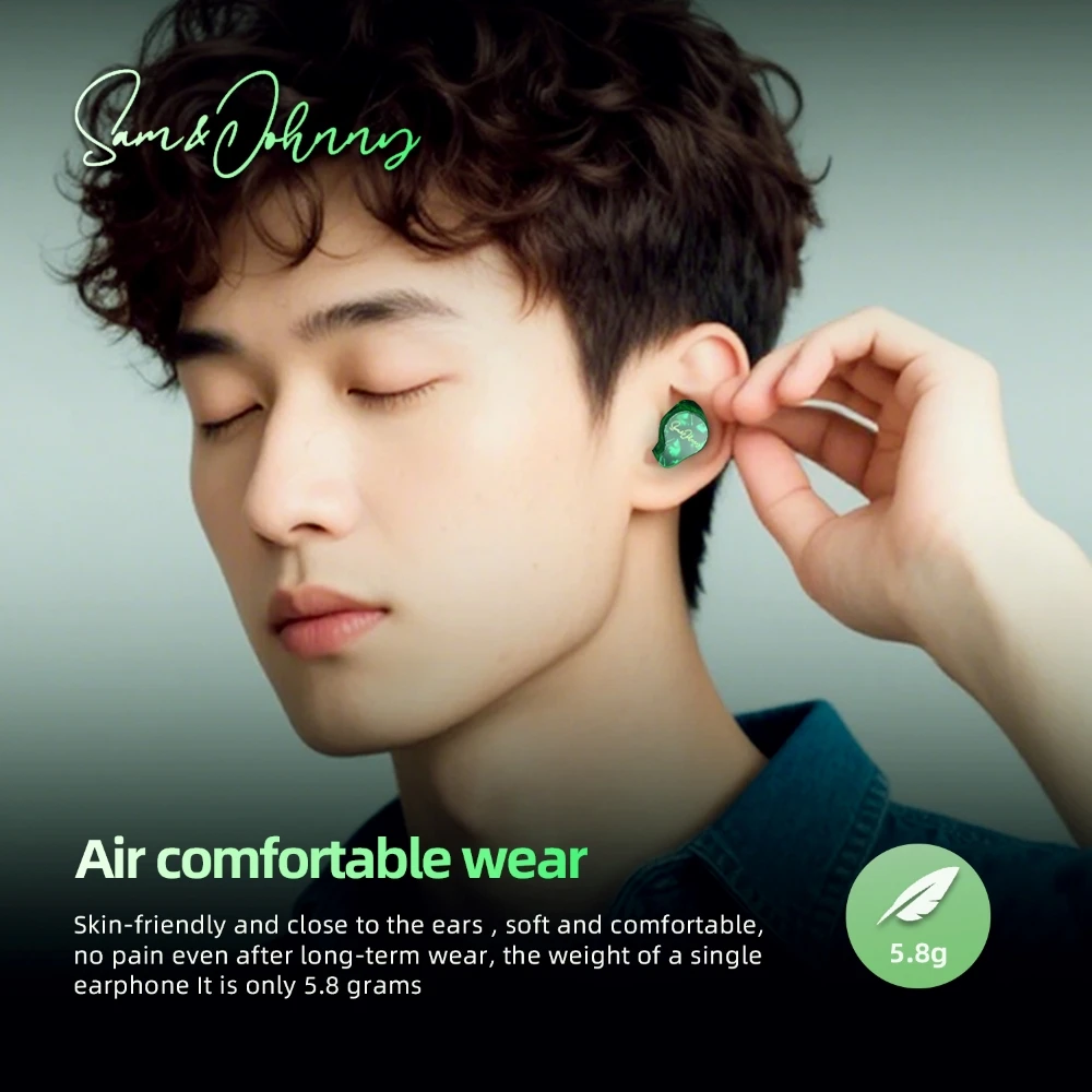 سماعة أذن Sam&Johnny HM12+ TWS 1DD+1BA+1 محرك مستو سيراميك هجين بلوتوث 5.2 كوالكوم QCC3040 سماعة أذن لاسلكية داخل الأذن