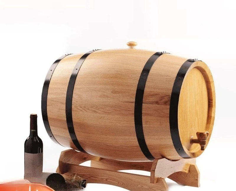 

Wooden Wine Barrel Decorative Display Piece for Winery Oak Barrel Antique Style Red Wine Barrel