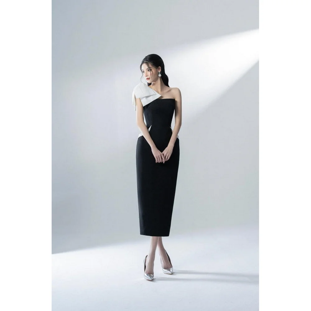 

Welove One-Shoulder Mermaid Pleat Beauty Bride Wedding Party Dress Strapless Korea 드레스 Photography Wedding Dresses for Women