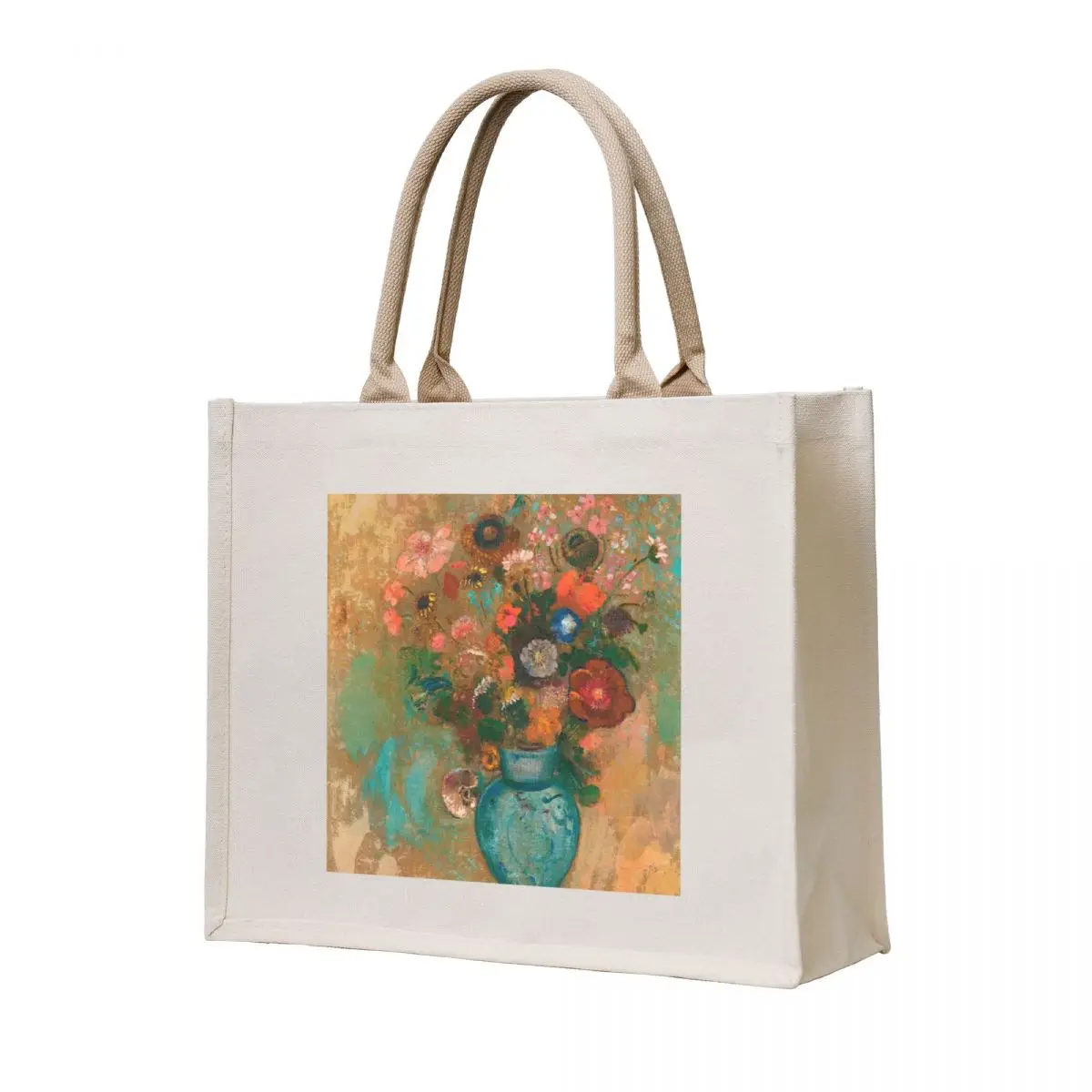 

Vintage Odilon Redon Flowers in Blue Vase c1903 Tote Bag Big bag women Portable shopping bag custom canvas Handbags