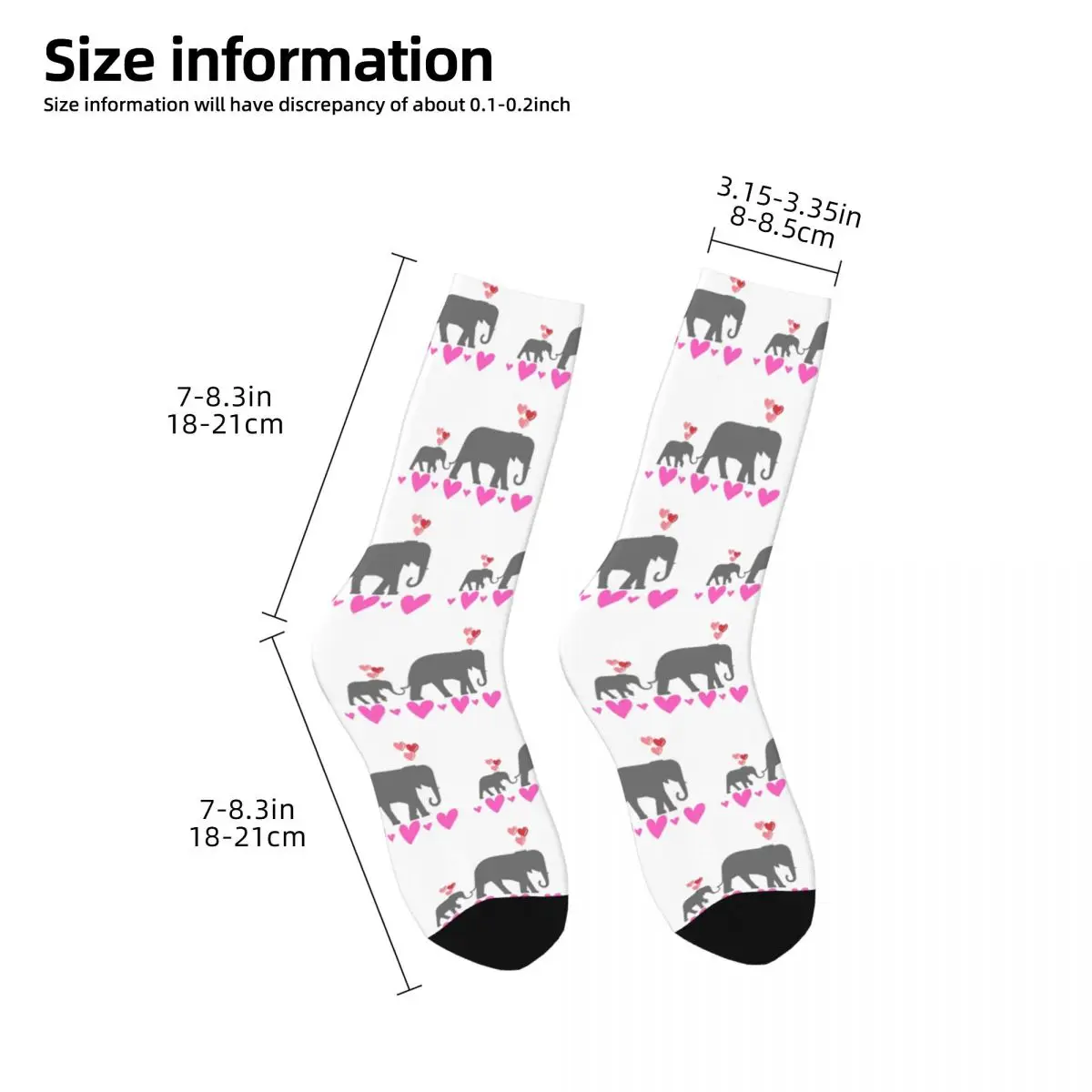 Calcetines absorbentes de sudor para hombre y mujer, medias largas de mamá y elefante, Harajuku, accesorios para todas las estaciones, regalo de cumpleaños