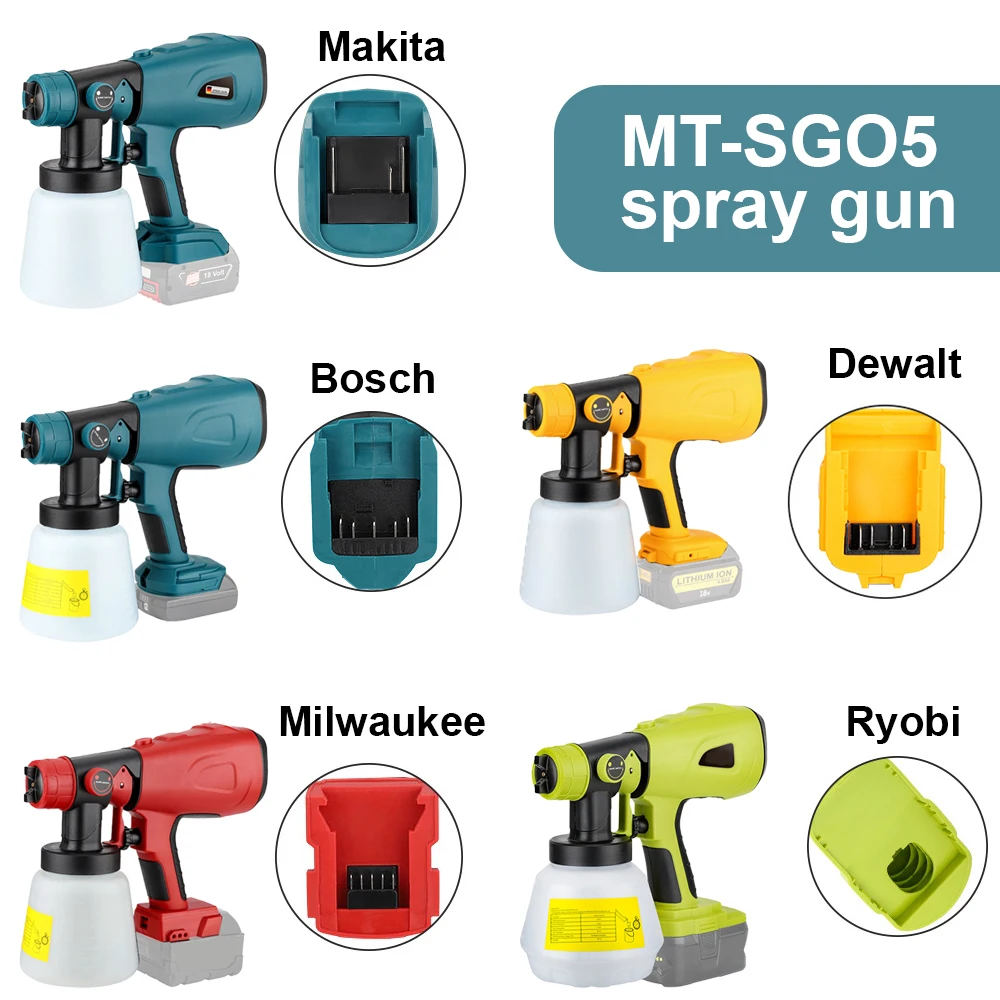 Electric Spray Gun Cordless Paint Sprayer For Makita/Bosch/Dewalt/Ryobi/Milwaukee 18v20v Lithium Battery