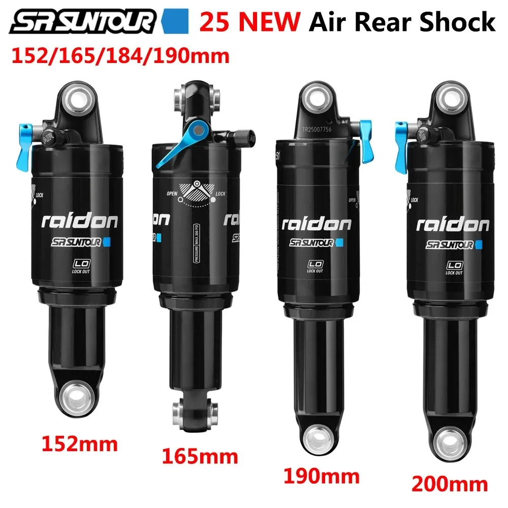 SR SUNTOUR 2025 New MTB Bicycle Air Rear Shock Absorber 152/165