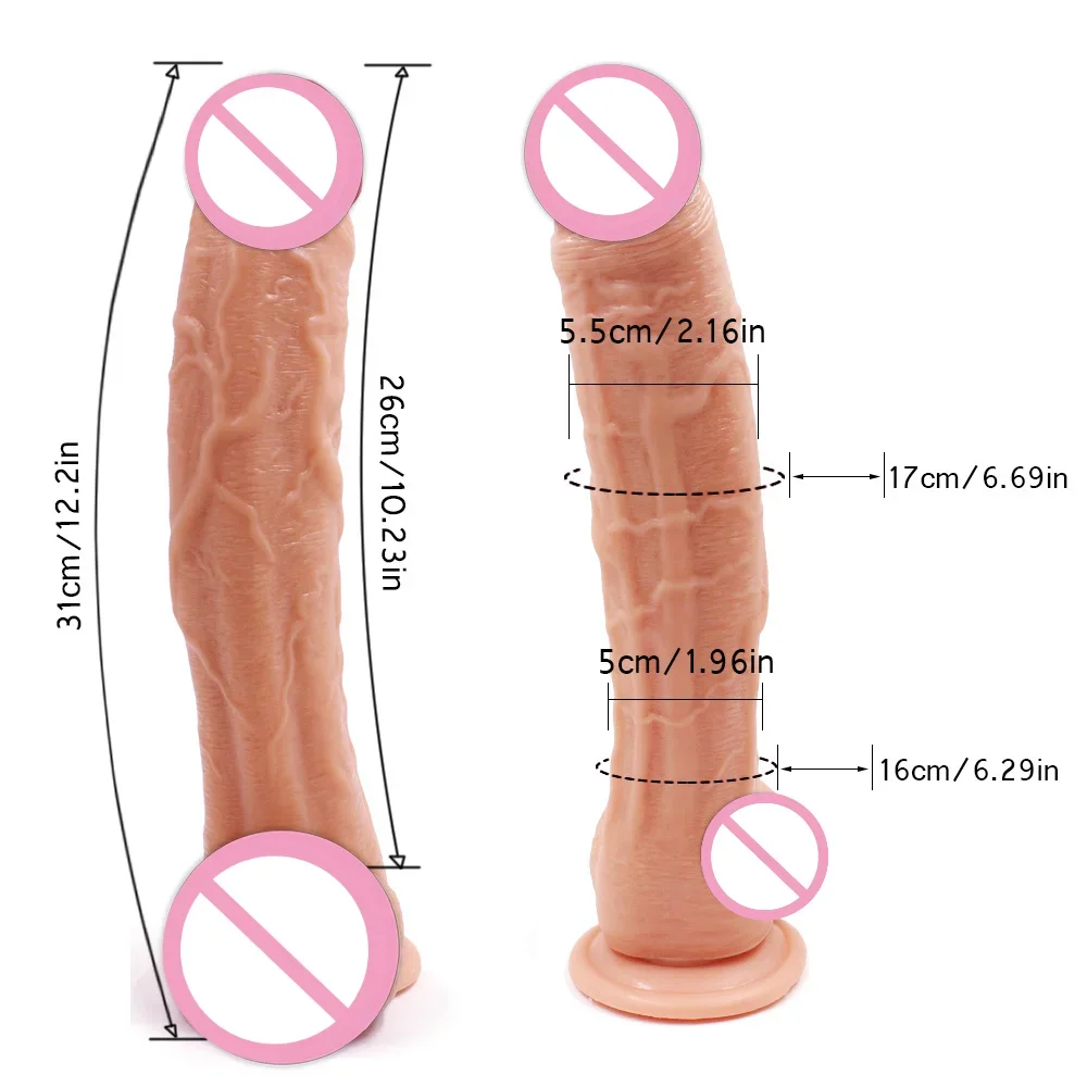 12.2-Inch Super Long Realistic Dildos Big Penis Couple Adult Masturbation Fake Artificial Penis Dildo for Anal Orgasm Sex Toys