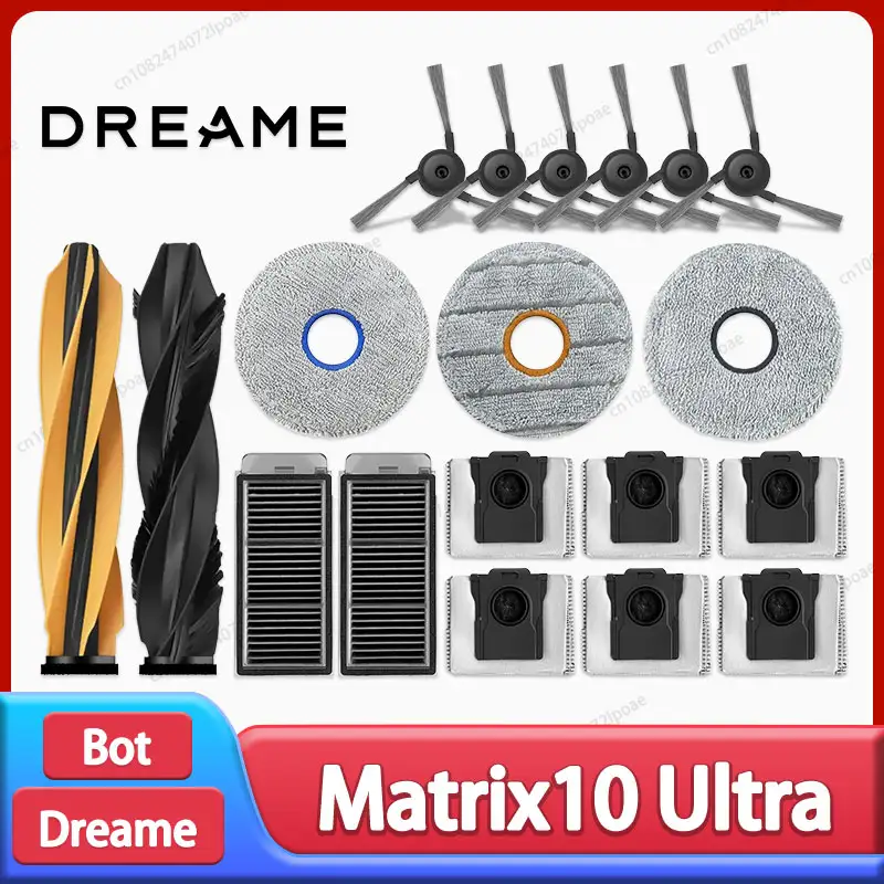 إكسسوارات استبدال مكنسة روبوت Dreame Matrix10 Ultra الرئيسية فرشاة جانبية فلتر هيبا قطعة قماش للممسحة كيس غبار قطع غيار