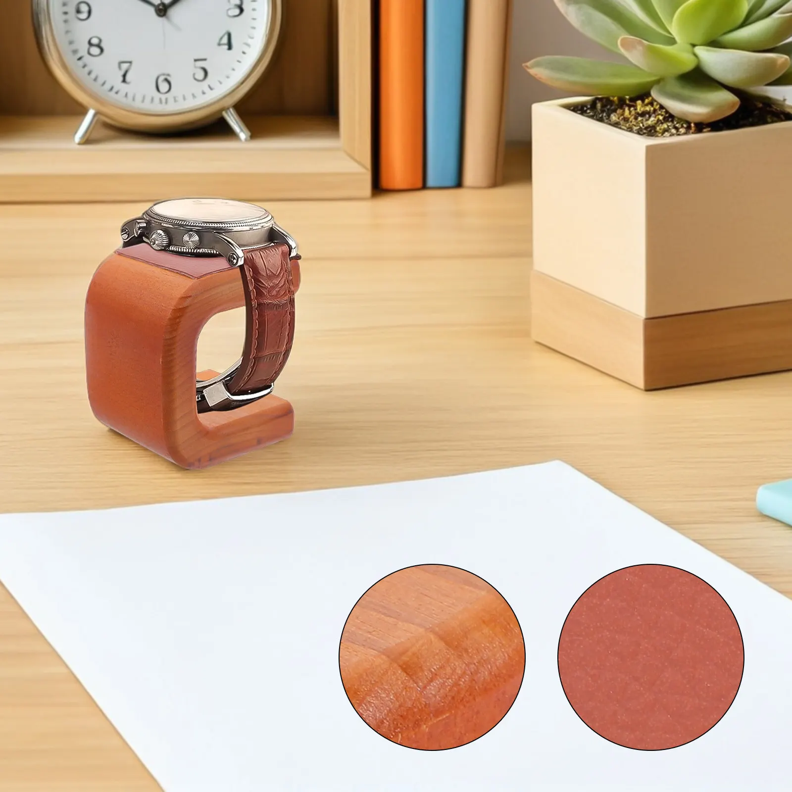 Solid Wood Single Watch Stand Handmade Minimalist Watch Display Holder for Men Women Home Store Use Wristwatch Showcase