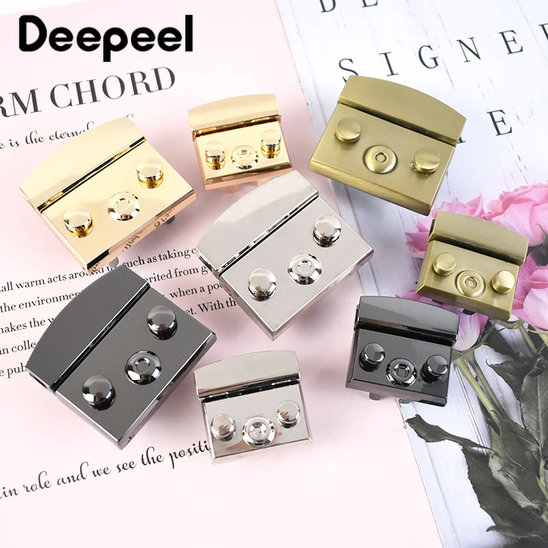 2Pcs 50mm/35mm Handbag Bags Locks Buckles Twist Turn Snaps Clasp for DIY Replacement Bag Lock Purse Closure Metal Accessories