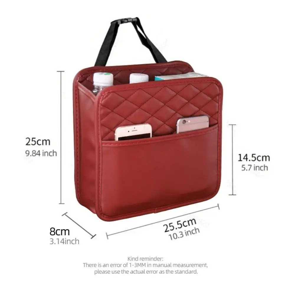 حقيبة تخزين المقعد الخلفي للسيارة من الجلد قابلة للتعديل ومقعد خلفي متعدد الوظائف وجيب بسعة كبيرة ومقعد خلفي مقاوم للماء