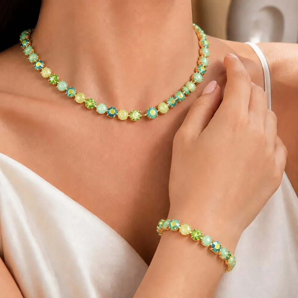 BEUTIFOR Buntes Krallenfassungs-Halsketten- und Armband-Set für Damen – Detail 3