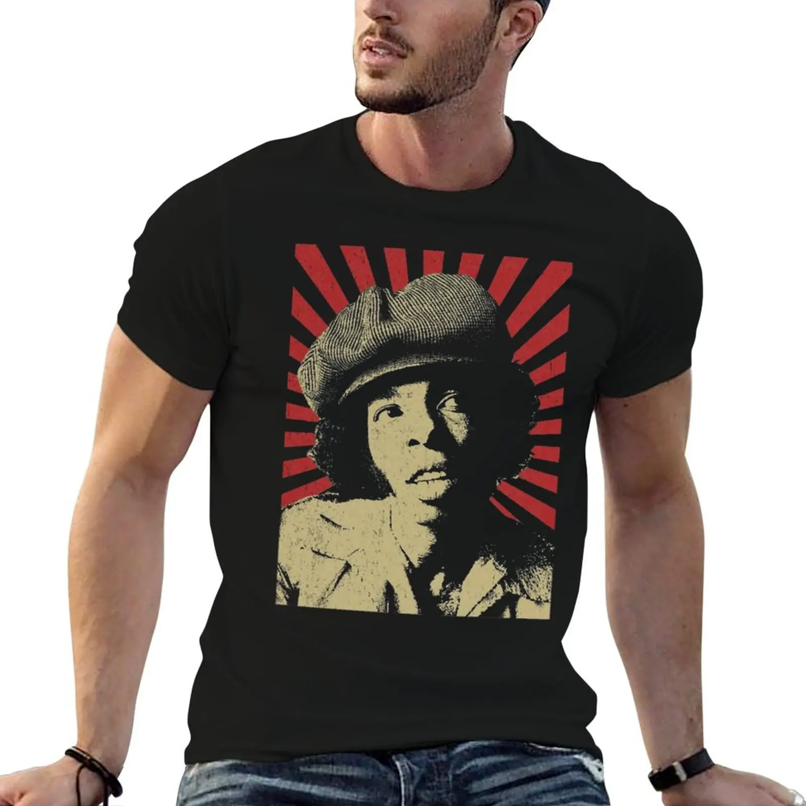 Sly music Stone Vintage Style Design Fan Art Design T-Shirt Basic Solid Color Casual Tee Shirt