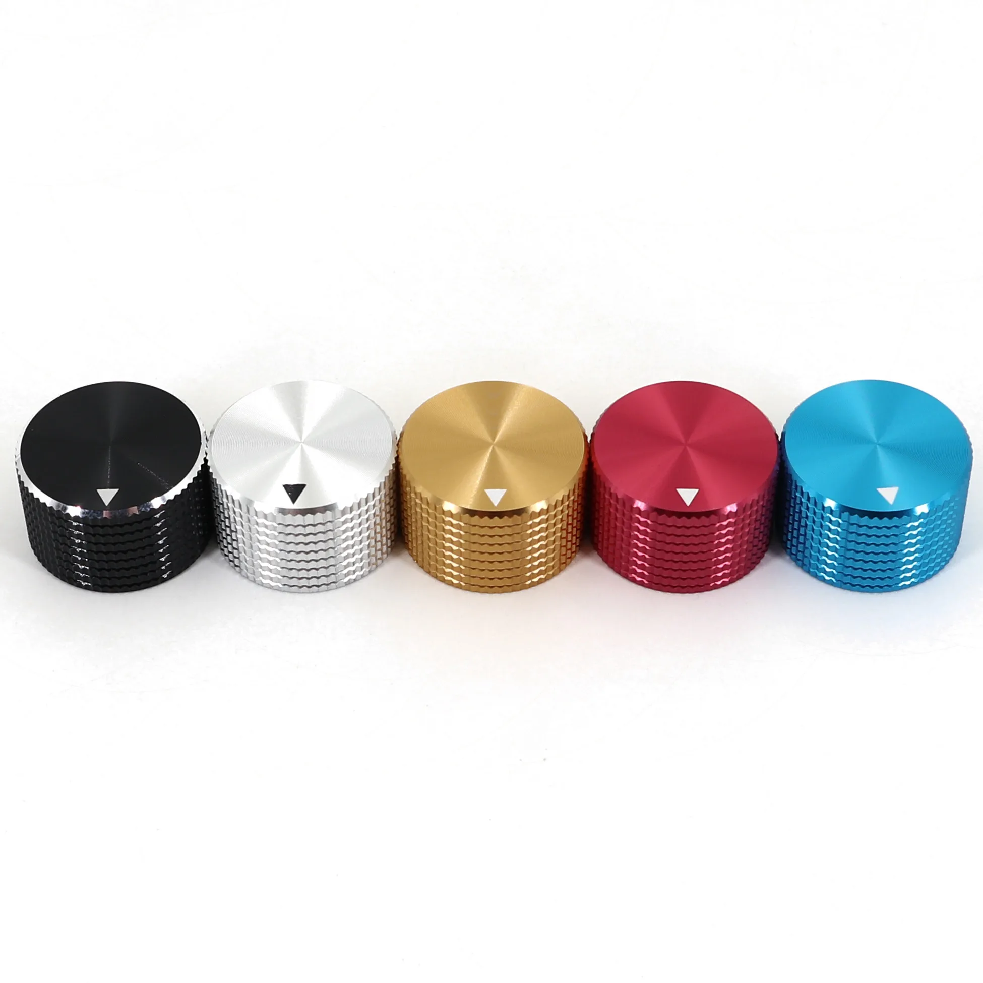 Aluminum Alloy 25 x 15.5mm Amplifier Volume Rotary Control 6mm Hole Potentiometer Knob Switch Cap