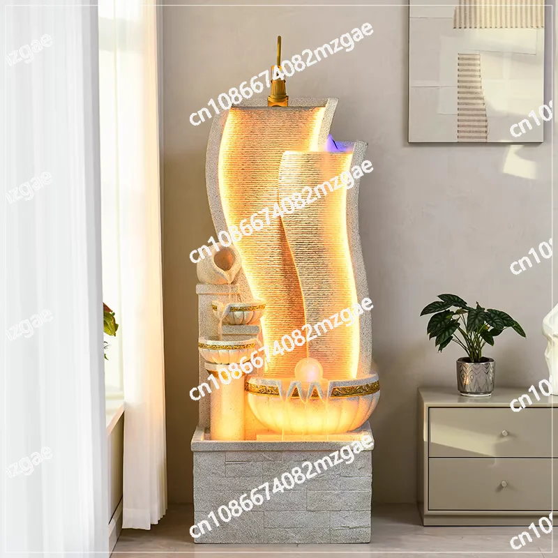 European Style Outdoor Water Fountain Garden Ornament Water Feature Decoration Creative Craft Home Figurines Waterfall Fountain