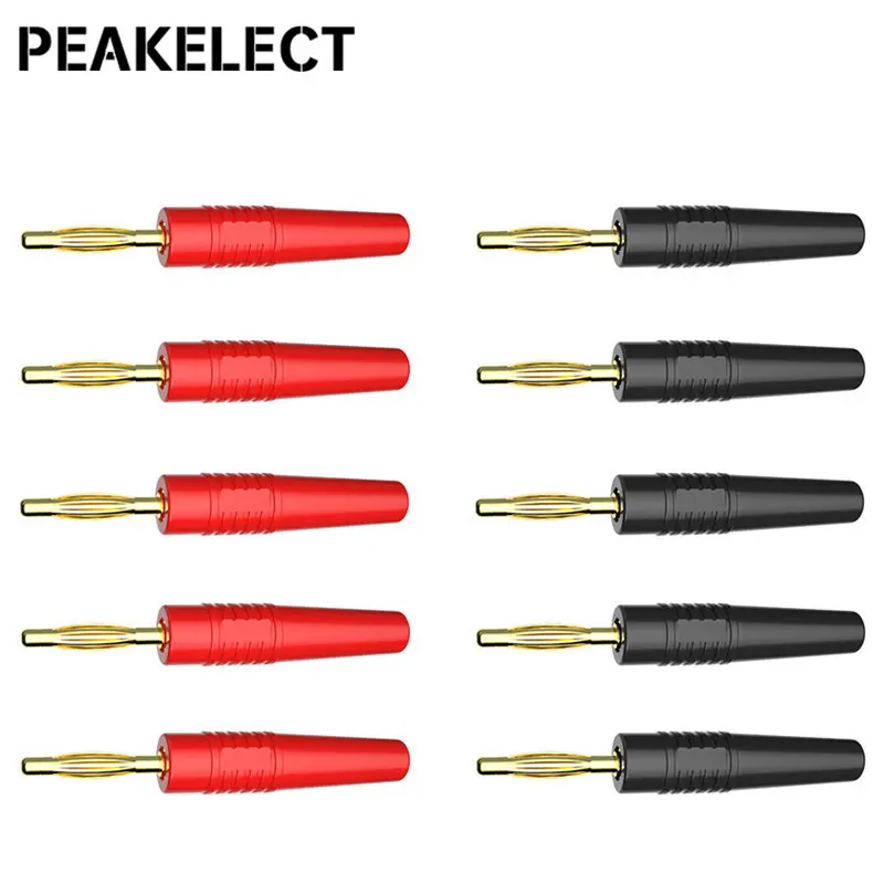 Peakelect P3011 Gold Plated 2MM Banana Plug Connector Welding Type Jack Adapter for Audio Speaker Amplifier Cable