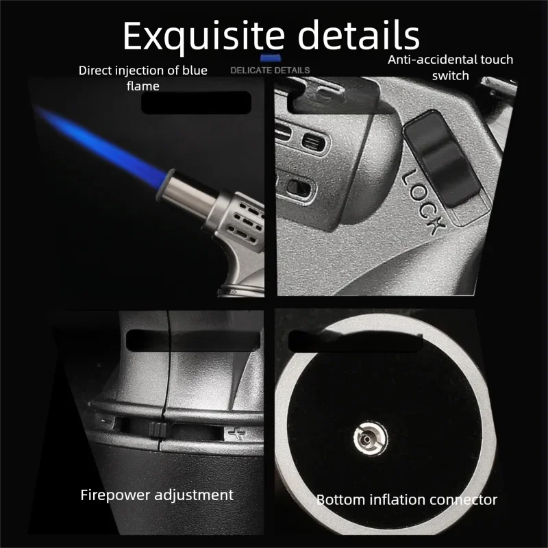 Jobon New Desktop Lighter Direct Jet Inflatable High Temperature Torch Powerful Firepower Cigar Accessory