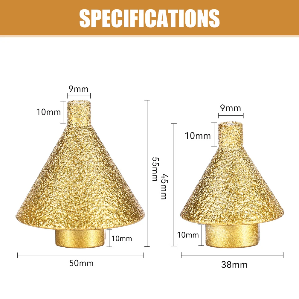 M10 Thread Diamond Beveling Chamfer Bit For Shaping in Granite Marble Tile Ceramic Holes Trimmingand Cleaning