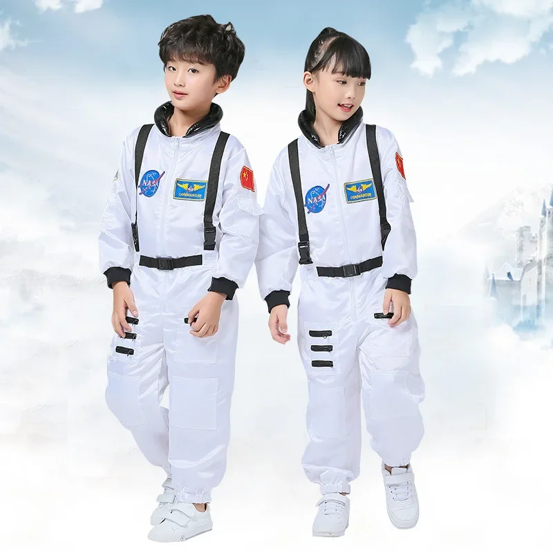 Halloween spaceman traje para crianças astronauta piloto traje meninos meninas cos ternos crianças astronauta papel cosplay roupas presentes