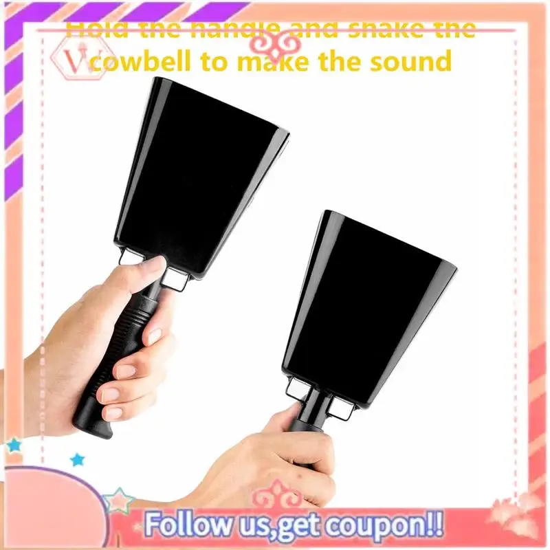 

10Inch Steel Cow Bell With Handle, Cheering Bell And Loud Noise Makers For Sporting, Football Games Musical Instrument-B Durable