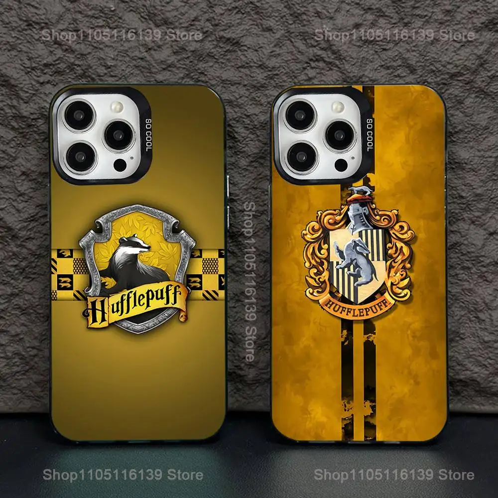 

Cool H-Hufflepuff Crest Phone Case For iPhone 16,15,14,13,12,11,Pro,XS,Max,Plus,Mini,SE Black Candy Matte Shockproof Cover