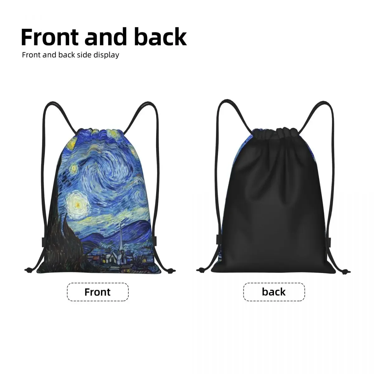 Custom Vincent Van Gogh Starry Night Drawstring Bags Women Men Portable Gym Sports Sackpack Art Painting Training Backpacks