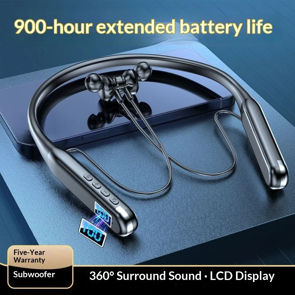 2025 New Model Neck-hung Bluetooth Headphones Non-In-Ear Comfortable Wearing Noise Cancellation Ultra-Long Battery Life Sports F