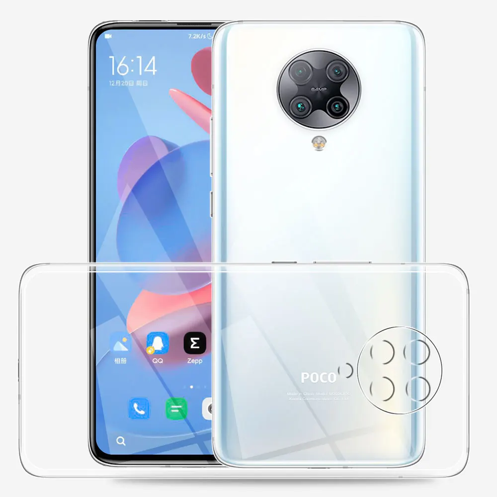 For Xiaomi Poco F2 Pro Clear Case Silicon Soft Cover For Poco F2 Pro Phone Case For PocoF2Pro Clear Ultra Thin Bumper Coque