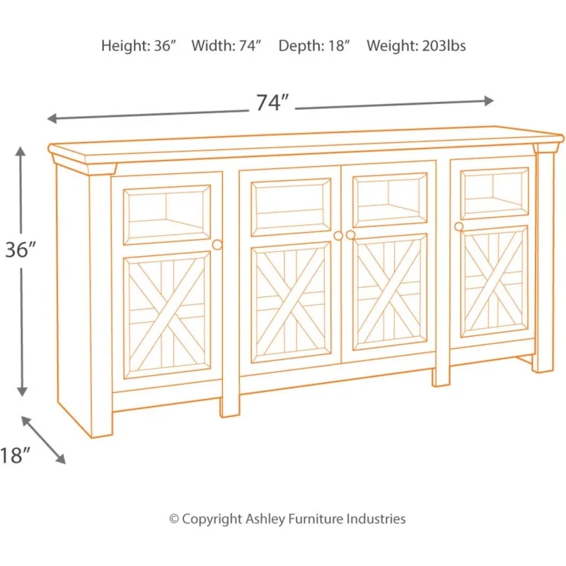 Bolanburg Two Tone Farmhouse TV Stand, Fits TVs up to 72