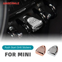 Engine Ignition Start Stop Button Cover Artificial Diamond Crystal Decal Sticker for Mini Cooper F54 F55 F56 F57 F60 Accessories