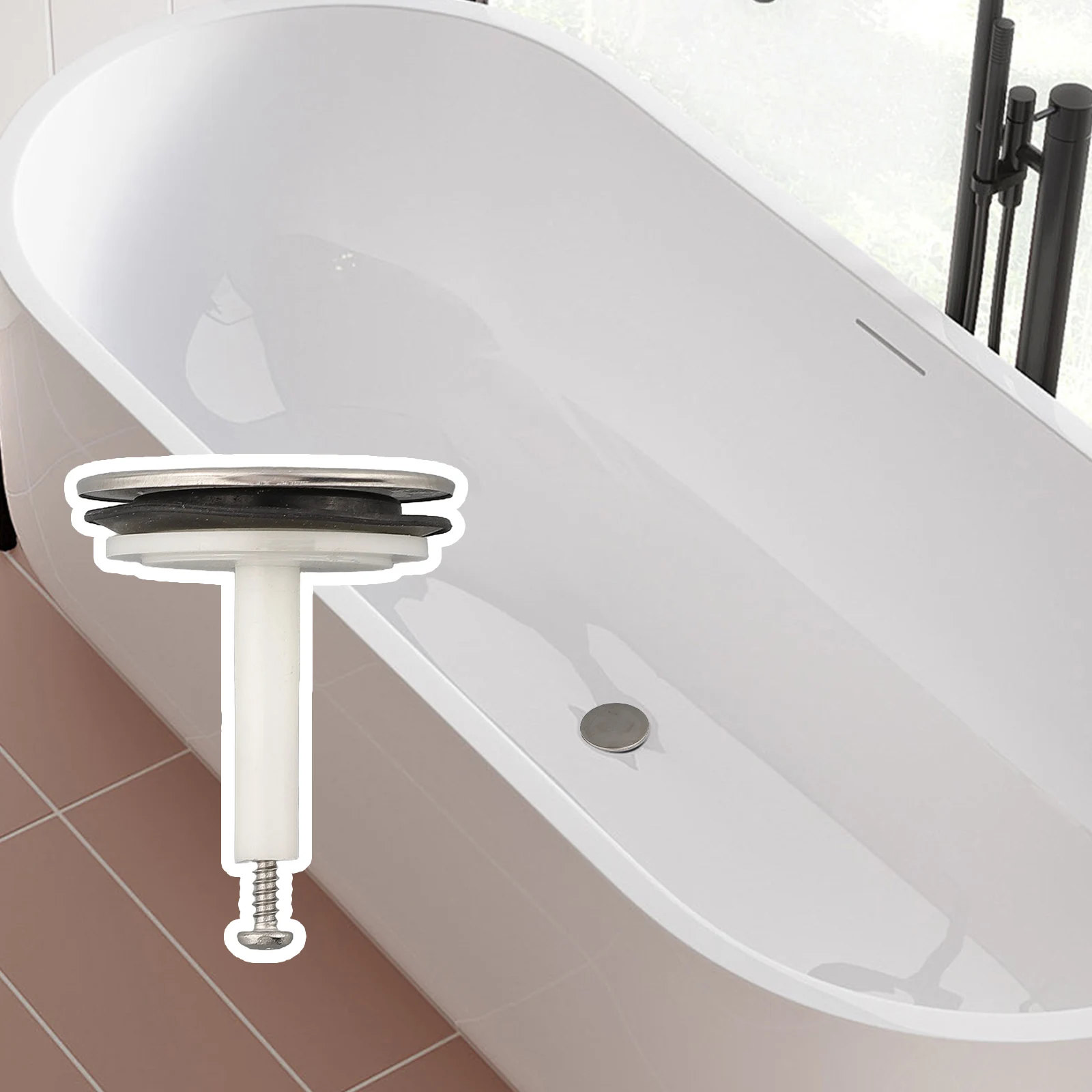 

1pcs 46mm Bathtub Drain Stopper Bathroom Bath Replacement Tub Sink Waste Pop-Up 50-65mm Adjustable Hardware ﻿ tapón lavabo baño acero inoxidable