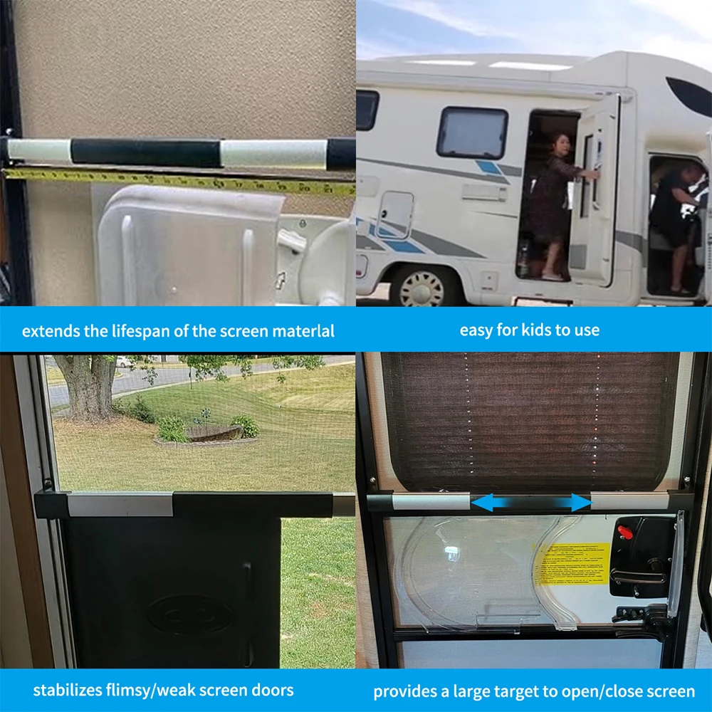 Adjustable From for Travel Trailer Motorhome Camper 21 5/8inch To 28 5/8inch Grab Bar RV Door Handle RV Screen Door Cross Bar