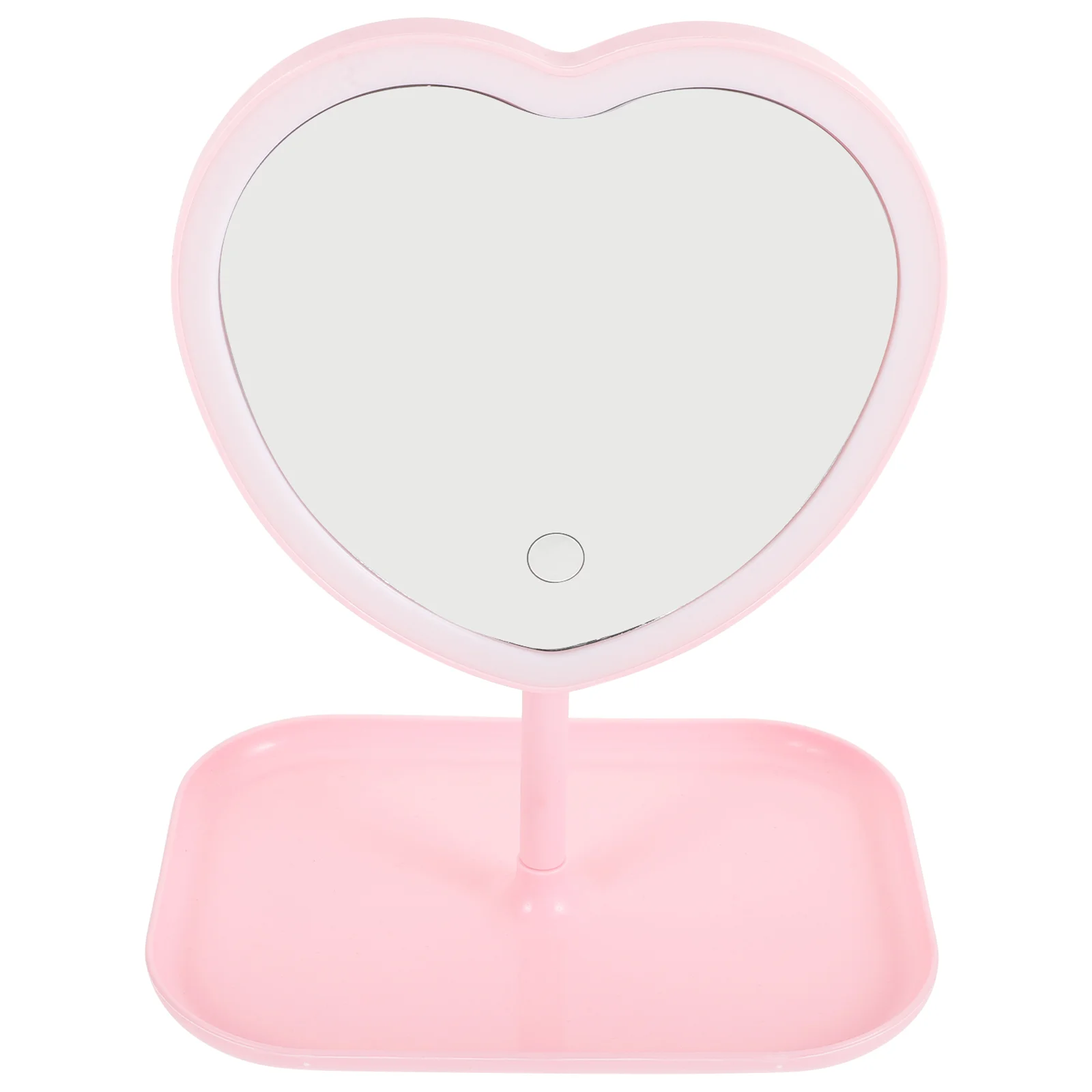 Desktop amor espelho beleza maquiagem usb recarregável led luz (amor rosa) plástico para regulável móvel abs vaidade portátil