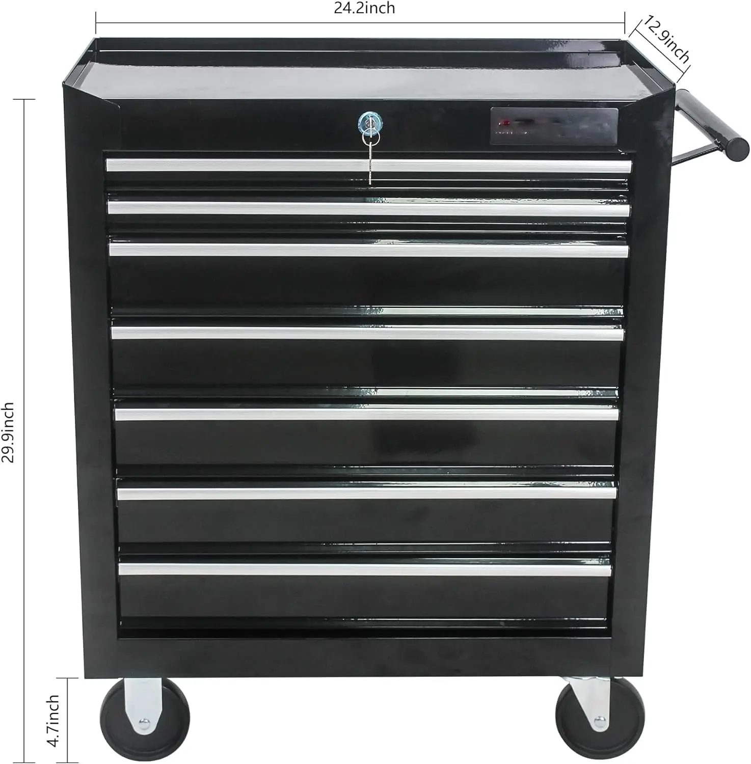 l Chests, 7-Drawer Rolling Tool Storage Cabinet With Detachable Tray, Multi-Functional Handles, Adjustable Shelves, Secure