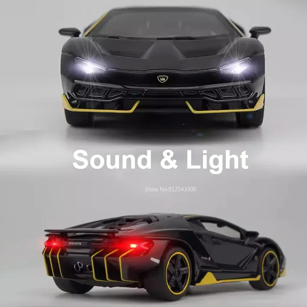 1:32 LP770-4 LP740 Auto Model Speelgoed Metalen Diecast Deuren Geopend Geluid Licht Trek Racing Voertuig Modellen Speelgoed Collectie Geschenken