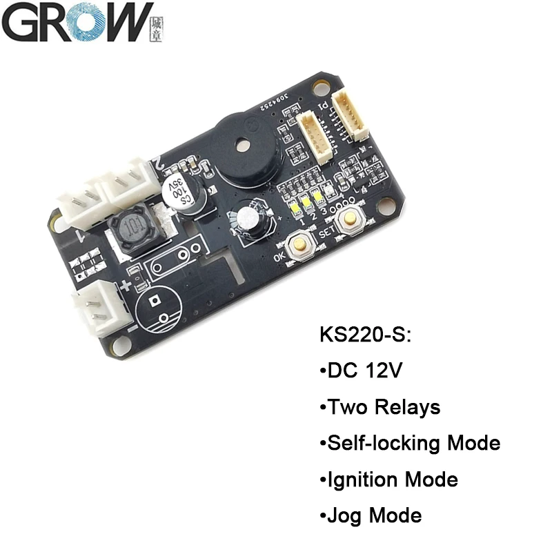 Imagem -02 - Grow-fingerprint Control Board Dois Relés Travamento Automático Ignição Modo Jog Administrador Usuário Controle de Acesso Dc12v Ks220-s