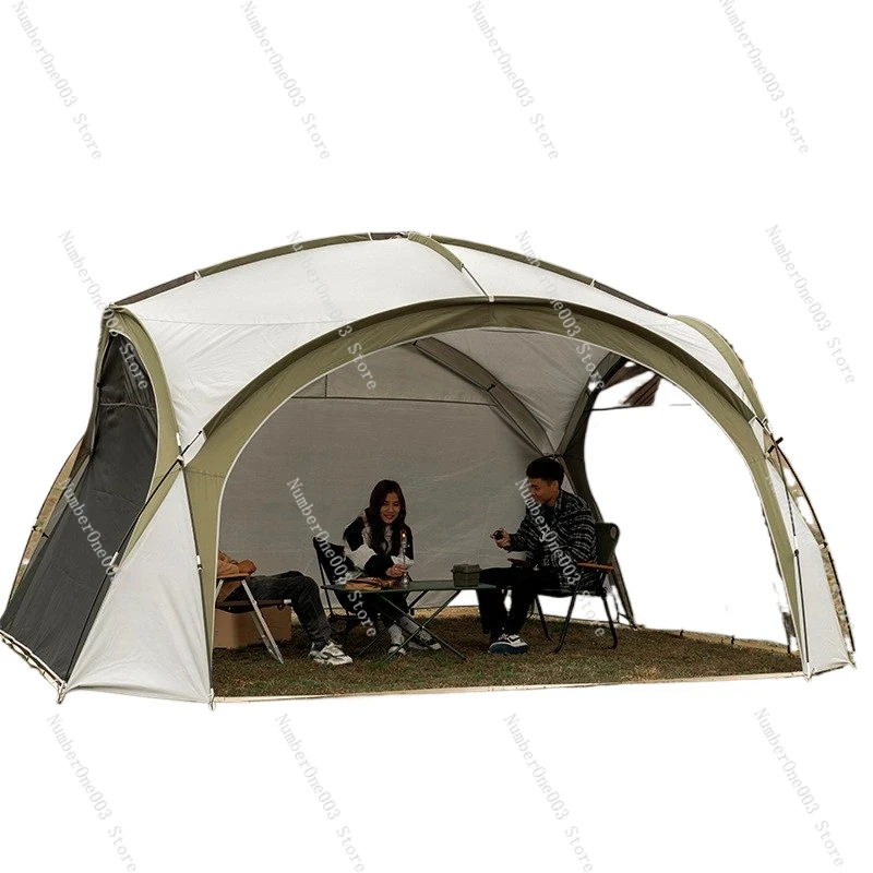 MOUNTAINHIKER-Outdoor Camping Picnics Dome Tents, Light Luxury, Round, Big Canopy, Large Awning, Pergola Tent